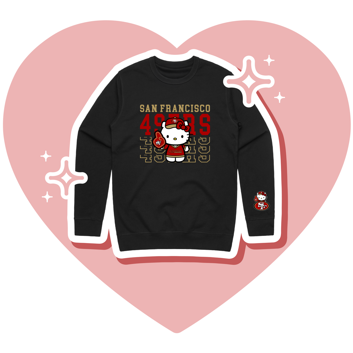 Hello Kitty x 49ers Crewneck Sweatshirts